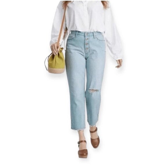 New Universal Thread Jeans Women’s  Size 2 Curvy High Rise Crop Light Denim 047 - Picture 1 of 9